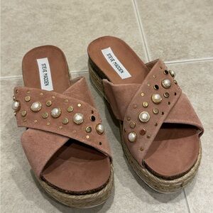 Steve Madden Pink Embellished Women's Sandals